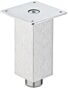 Möbelfuß - Aluminium - Edelstahloptik - Höhenverstellbar - 4 Höhen: 50, 80, 100, 150 mm - Eckmontage