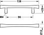 Möbelgriff - Zamak - Schwarz - Griffdicke: 12 mm - Länge: 138 mm