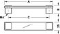 Möbelgriff - Kunststoff - Transparent - Sockel: Weiß - Länge: 150 mm