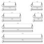 Möbelgriff - Eisen - Gealtertes Eisen - Griffdicke 12 mm - Sechs Längen: 108 bis 525 mm
