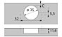 Hettich Sensys - 165° - Mittelanschlag - Tip-On