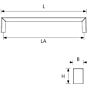 Möbelgriff - Zamak - Griffstärke: 20 mm - Vier Längen: 136 bis 328 mm