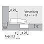 Hettich - Rahmen-Tür - 95° - Innenanschlag - ø 26 mm - Kurzer Arm