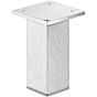 Möbelfuß - Aluminium - Edelstahloptik - Höhenverstellbar - 4 Höhen: 50, 80, 100, 150 mm - Eckmontage