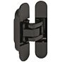 3D Unsichtbares Scharnier H12S - 60 kg - Schwarz Matt - Länge: 11 cm