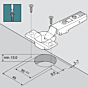 Blum Scharnier 110° Mittelanschlag. Soft Close-Schraub Top