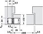 3D Unsichtbares Scharnier H12S - 60 kg - Schwarz Matt - Länge: 11 cm