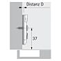 Hettich Sensys Kreuzmontageplatte + Spanplattenschrauben - Abstand: 0 und 1,5 und 3 und 5 mm