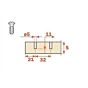 Salice Montageplatte mit Euroschrauben - Linear - 2 mm