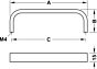 Möbelgriff - Aluminium - Schwarz - Griffstärke: 15 mm - Drei Längen: 134 bis 198 mm