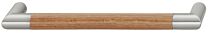 Griff Holz und Metall - Edelstahlfarbig - Eiche - ø 16 mm - Länge: 208 mm