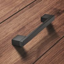 Möbelgriff mit Sockel - Aluminium Schwarz - Griffstärke: 16 mm - Sieben Längen: 148 bis 500 mm