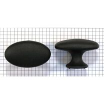 Ovaler Knopf - Schwarz Matt - 60 x 38 mm