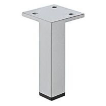 Möbelfuß - Stahl - Aluminiumfarbe RAL 9006 - Höhen: 50, 80, 100, 150, 200 mm - Eckmontage