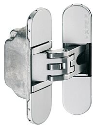 3D Unsichtbares Scharnier H2 - 45/60 kg - Chrom Matt - Länge: 9,5 cm