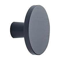Möbelknopf - Aluminium - ø 42 - 24 mm - Schwarz Gebürstet