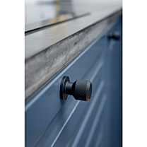 Möbelknopf - Zamak - ø 25 x 35 mm - Schwarz Matt
