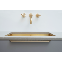 Griff mit abgeschrägter Kante - Gebürstetes Gold - L: 60, 200, 350 mm