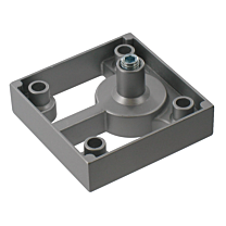 Möbelfuß Quadratisch - Zamak - Grau - 60/60 mm - Höhe: 16 mm