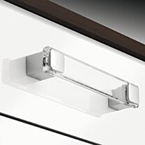 Möbelgriff - Kunststoff - Transparent - Sockel: Weiß - Länge: 150 mm