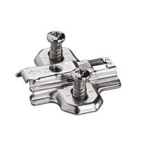 Hettich Intermat - Kreuzmontageplatte + Euroschrauben - Abstand: 0 mm
