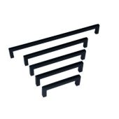 Möbelgriff - Edelstahl - Schwarz Matt - Griffstärke: 10 mm - Fünf Längen