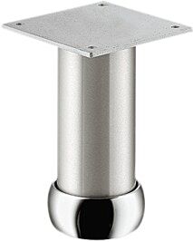 Möbelfuß - Aluminium - Edelstahloptik - Gebürstet - Höhenverstellbar - 3 Höhen: 80, 100, 150 mm