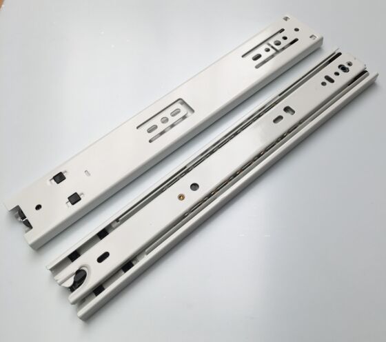 Satz Kugellagerschienen - 3832 SC - Selbstschließend - 300 bis 650 mm - 45 kg - Weiß