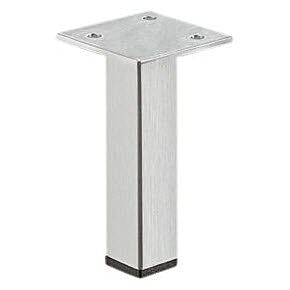 Möbelfuß - Edelstahl gebürstet - Höhen: 80, 100, 150, 200 mm - Eckmontage