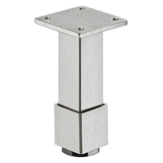 Möbelfuß - Edelstahl matt - Höhenverstellbar - 3 Höhen: 80, 100, 150 mm