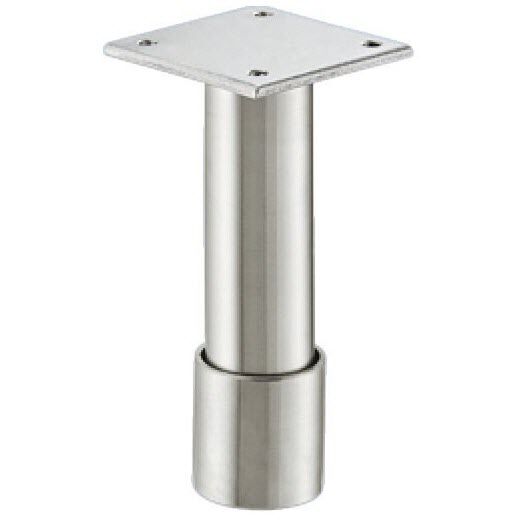 Möbelfuß - Edelstahl glänzend - Höhenverstellbar - 2 Höhen: 100, 150 mm