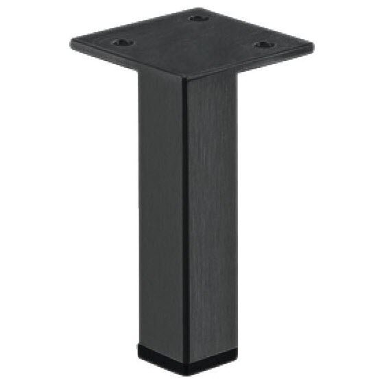 Möbelfuß - Edelstahl - Schwarz lackiert - Höhen: 50, 80, 100, 150, 200 mm - Eckmontage