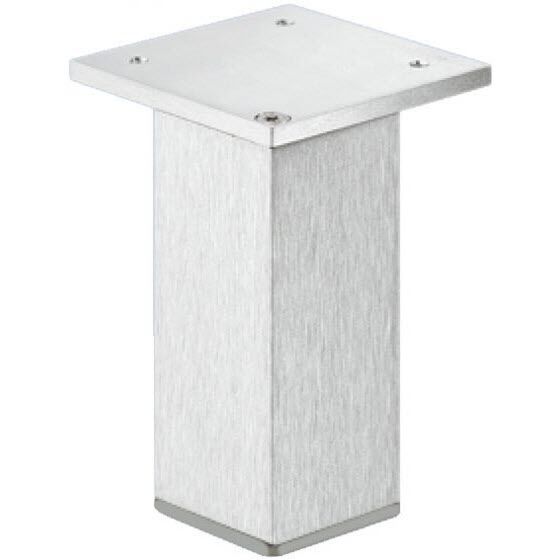 Möbelfuß - Aluminium - Edelstahloptik - Höhenverstellbar - 4 Höhen: 50, 80, 100, 150 mm - Eckmontage