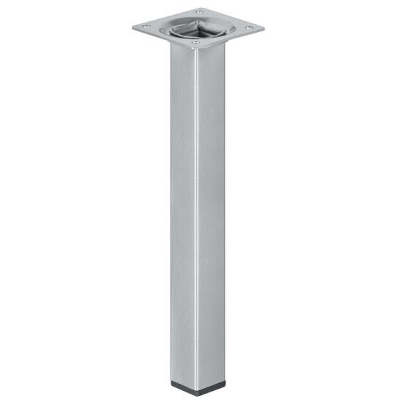 Möbelfuß - Silber - Höhen: 150 bis 400 mm - Quadrat: 25 mm - 4 Stück