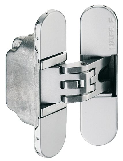 3D Unsichtbares Scharnier H2 - 45/60 kg - Chrom Matt - Länge: 9,5 cm