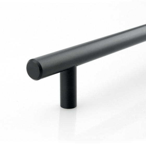 T-Griff - Stahl - Schwarz Matt - ø 12 mm - Fünf Längen