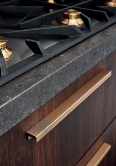 Möbelgriff - Aluminium - Gebürstetes Gold - Drei Längen: 45, 190, 350 mm