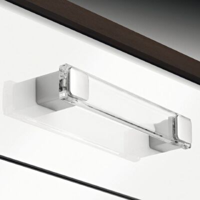 Möbelgriff - Kunststoff - Transparent - Sockel: Weiß - Länge: 150 mm