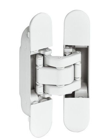 3D Unsichtbares Scharnier H12S - 60 kg - Weiß Matt - Länge: 11 cm