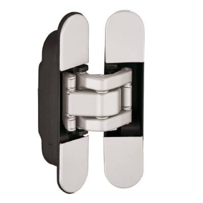 3D Unsichtbares Scharnier H12S - 60 kg - Chrom Matt - Länge: 11 cm