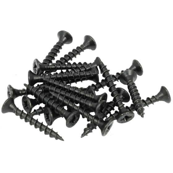 Schrauben - ø 4 mm - Längen: 16, 20, 25, 30, 40 mm - Pozidrive - Schwarz - 25 Stück