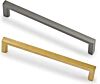 Möbelgriff - Zamak - Mattgold - Griffstärke: 8 mm - Drei Längen: 136 bis 328 mm